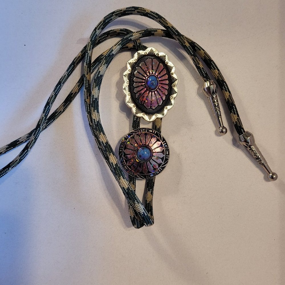 Bolo Tie with Cameo Colored Cord